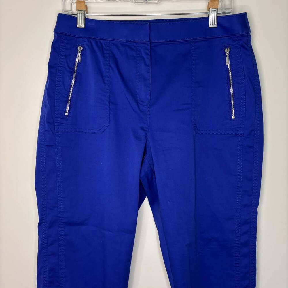 Zenergy by Chico's pants womens 8 blue hand pockets stretch cropped casual